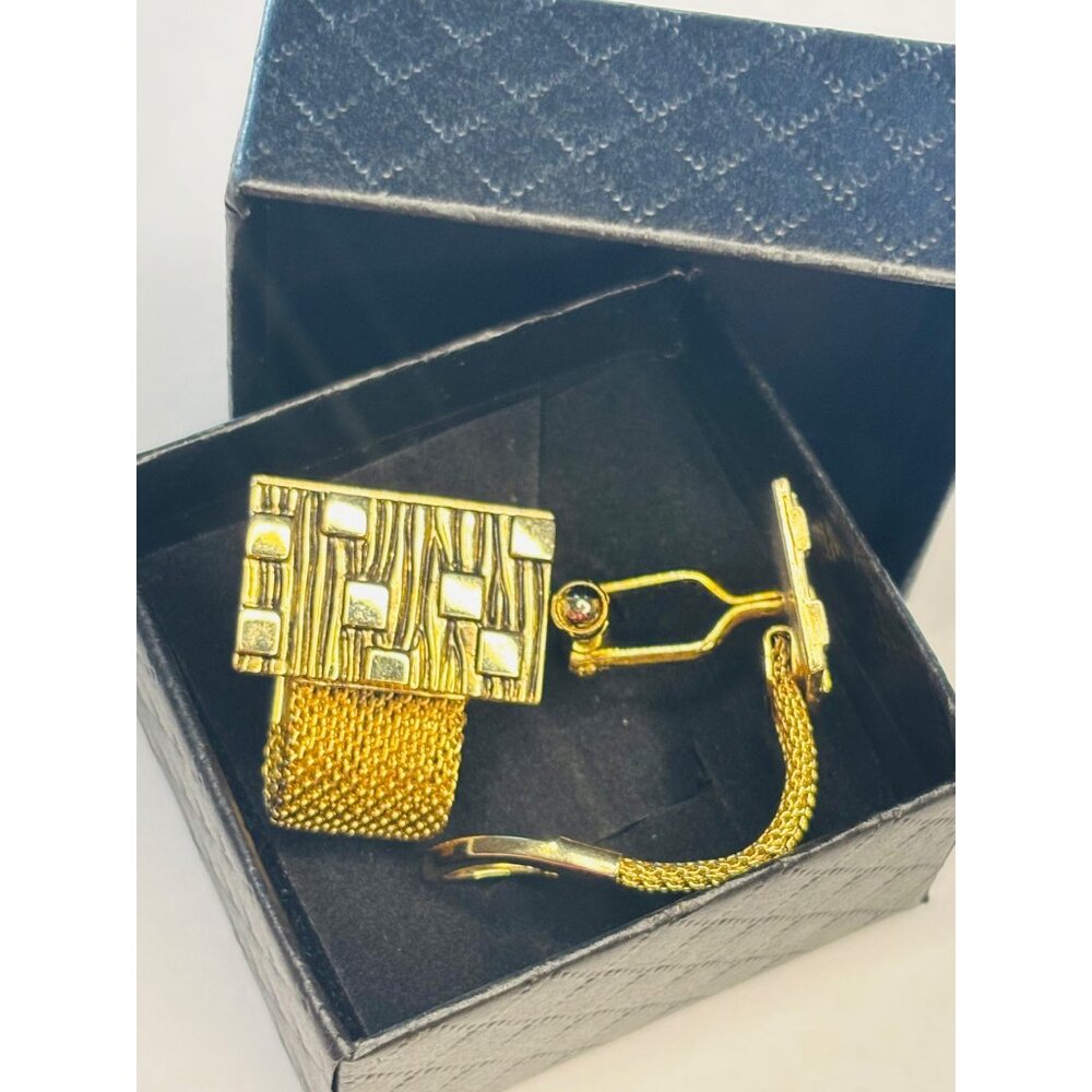 Vintage Anson Rectangular Bark Square Texture Gol… - image 2